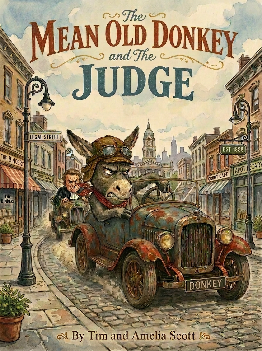 Cover of The Mean Old Donkey and The Judge by Tim and Amelia Scott